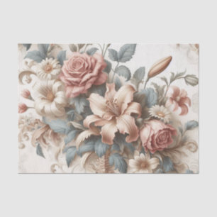 Papel De Seda Perfección floral anticuada ligera