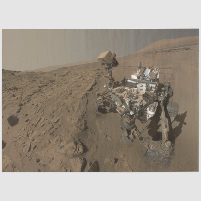 Papel De Seda Perforación Marte Curiosidad Rojo Marciano Paisaje (Anverso)