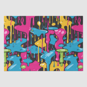 Papel De Seda Perforaciones de pintura abstracta coloridas (1)