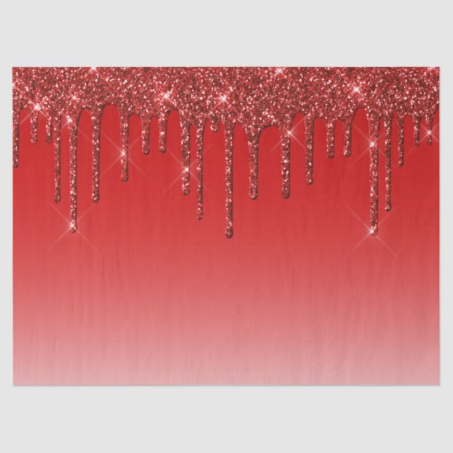 Papel De Seda Perforaciones de Purpurina rojo de moda (Anverso)