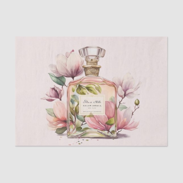 Papel De Seda Perfume Bottle Illustration Tissue Paper (Anverso)