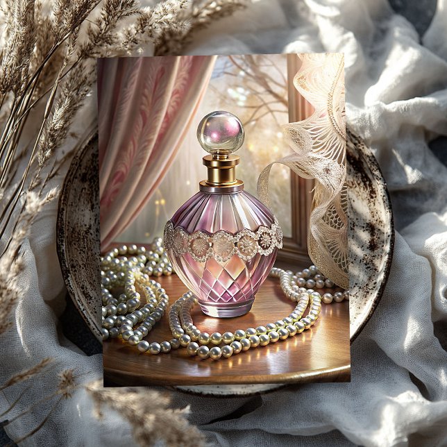 Papel De Seda Perfume rosado y perlas de época victorianas (Vintage Victorian pink perfume and pearls Tissue Paper)