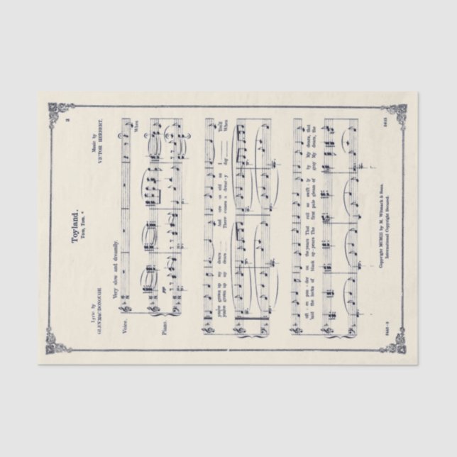 Papel De Seda Pergamino de Navidades musicales de chapa de Toyla (Anverso)