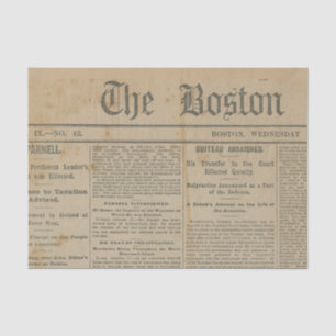 Papel De Seda Periódico Antiguo de Boston