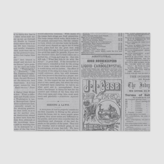 Papel De Seda Periódico Vintage (Anverso)