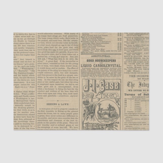 Papel De Seda Periódico Vintage (Anverso)