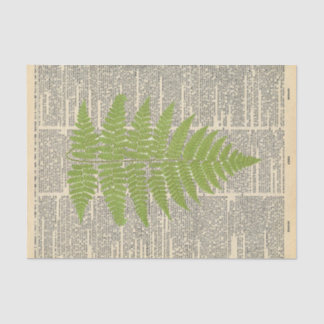 Papel De Seda Periódico vintage con página verde