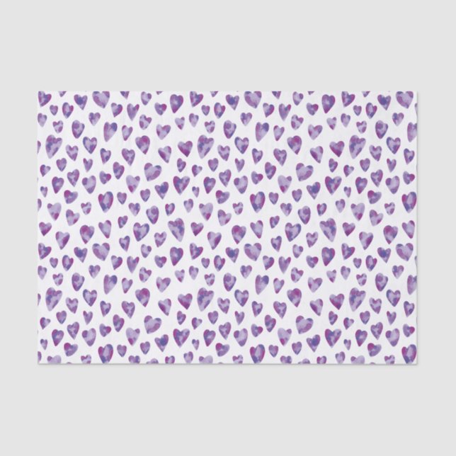 Papel De Seda Periwinkle Purple Valentine Love Heart (Anverso)