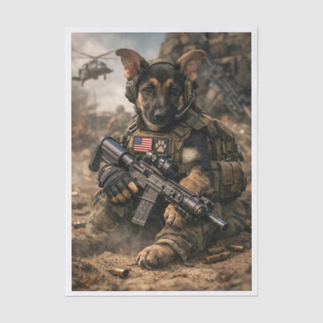 Papel De Seda Perrito del ejército  (Anverso)