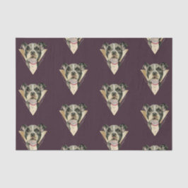 Papel De Seda Perrito lindo con el modelo geométrico de la