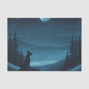 Papel De Seda Perro bajo la luz de la luna