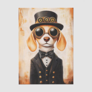 Papel De Seda Perro Beagle Caprichoso Steampunk EL9 Decoupage