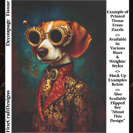 Papel De Seda Perro Beagle Steampunk Glamuroso Decoupage EZ5L