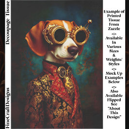 Papel De Seda Perro Beagle Steampunk Glamuroso Decoupage EZ5R