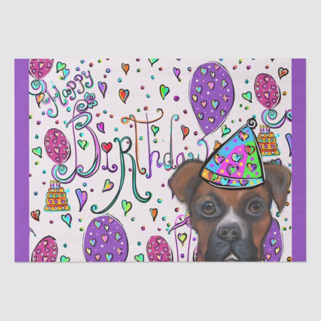 Papel De Seda Perro Boxer (Anverso)