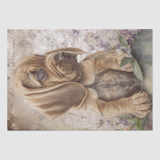 Papel De Seda Perro cachorro boquiabierto (Anverso)