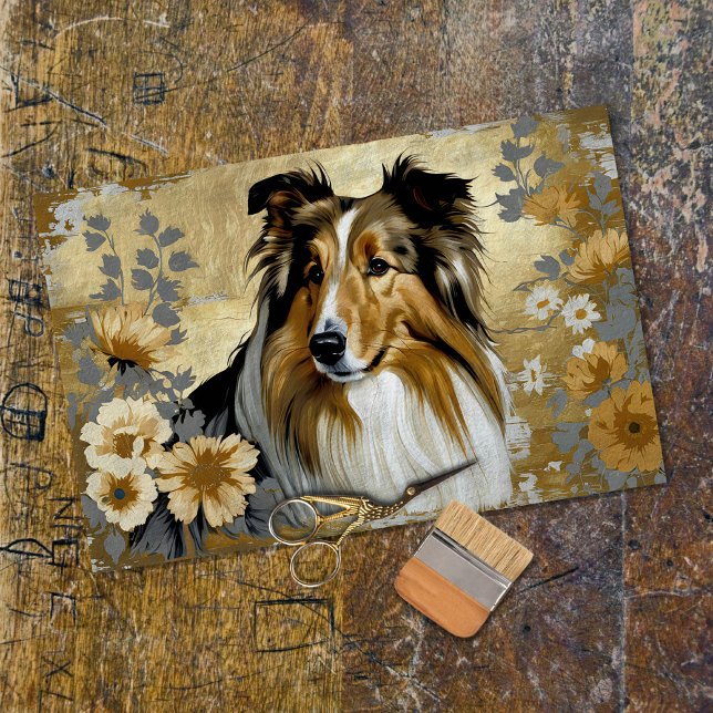 Papel De Seda Perro Collie Áspero Decoupage  (Subido por el creador)