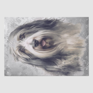 Papel De Seda Perro Collie con barba