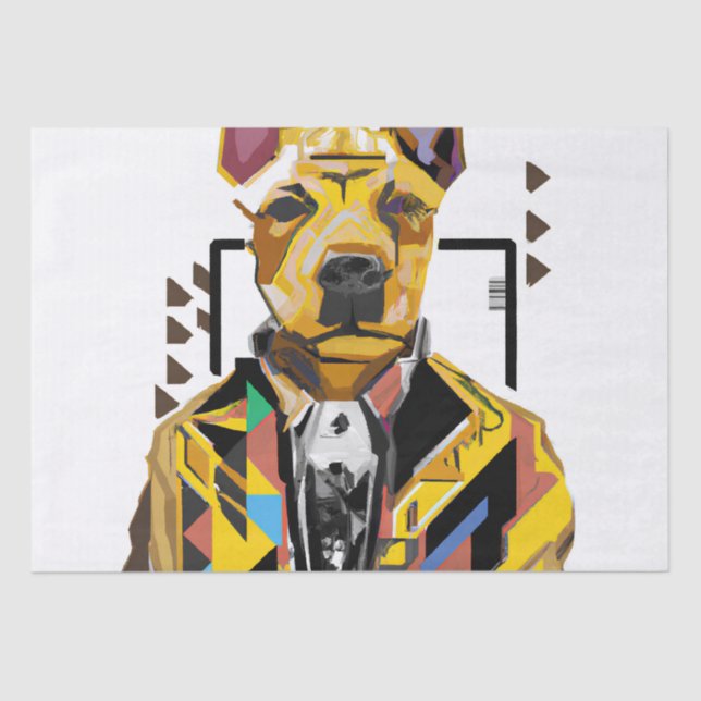 Papel De Seda Perro con traje: Arte digital (Anverso)