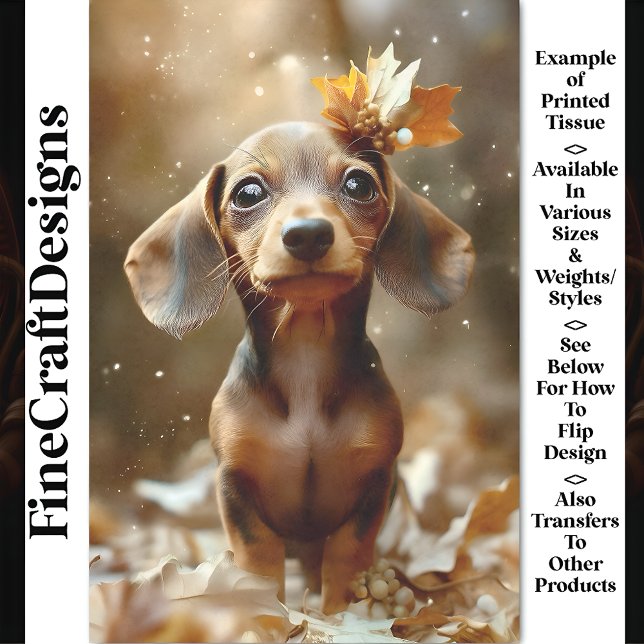 Papel De Seda Perro Cute Dachshund, Woodland, deja la página de  (Subido por el creador)