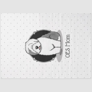 Papel De Seda Perro Cute OES Mamá Sheepdog Inglés Viejo (Gris 1)