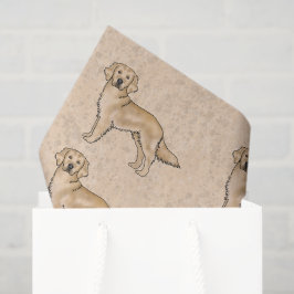 Papel De Seda Perro de dibujos animados adorable patrón Retrieve