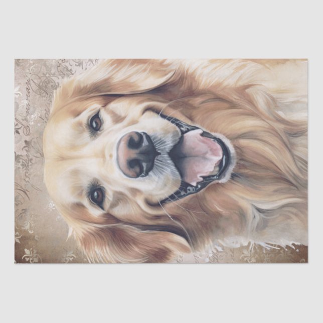 Papel De Seda Perro de Golden Retriever (Anverso)