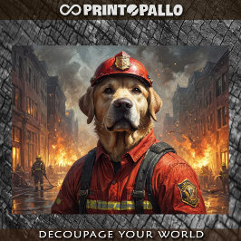 Papel De Seda Perro de Labrador como bombero -