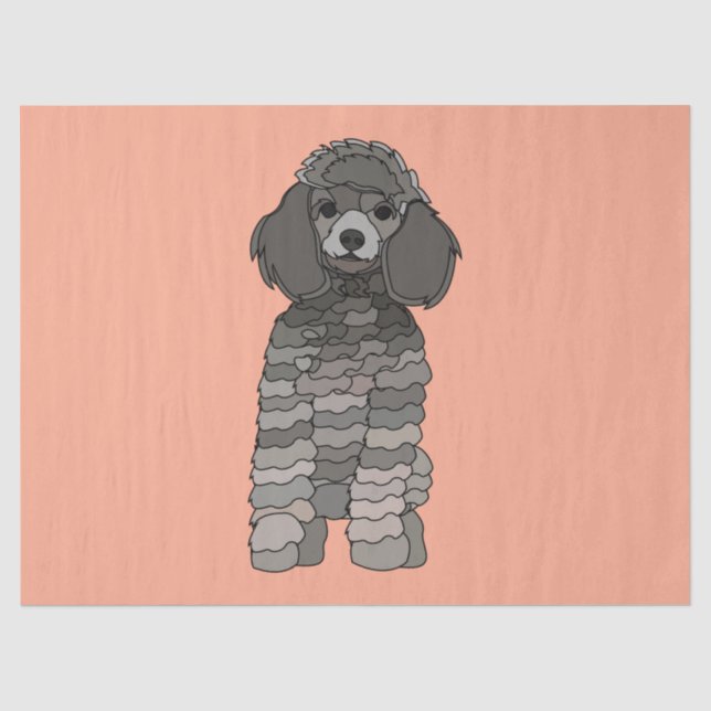 Papel De Seda Perro de mascota caniche (Anverso)