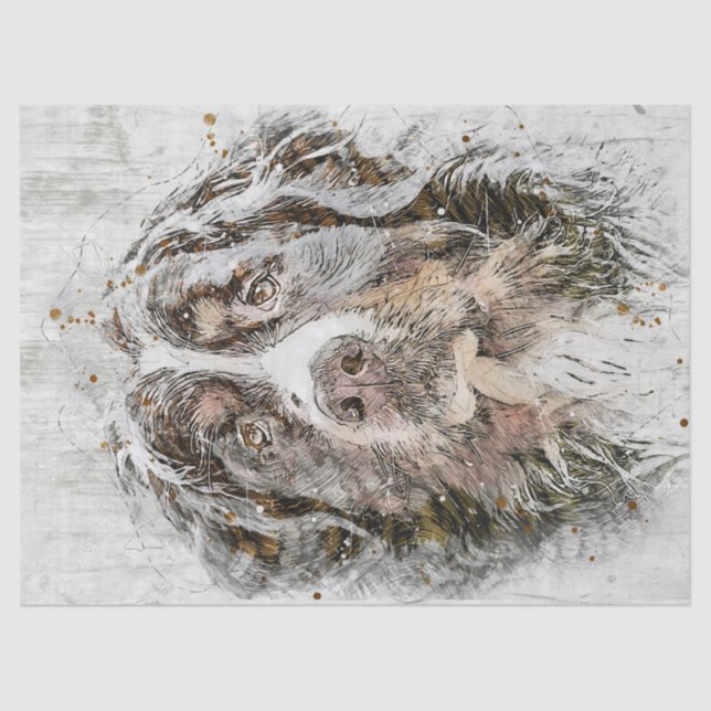 Papel De Seda Perro de montaña de Bernese (Anverso)