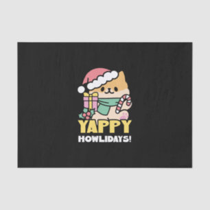 Papel De Seda Perro de Navidades Cuadros - Yappy Howlidays