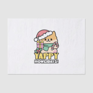 Papel De Seda Perro de Navidades Cuadros - Yappy Howlidays
