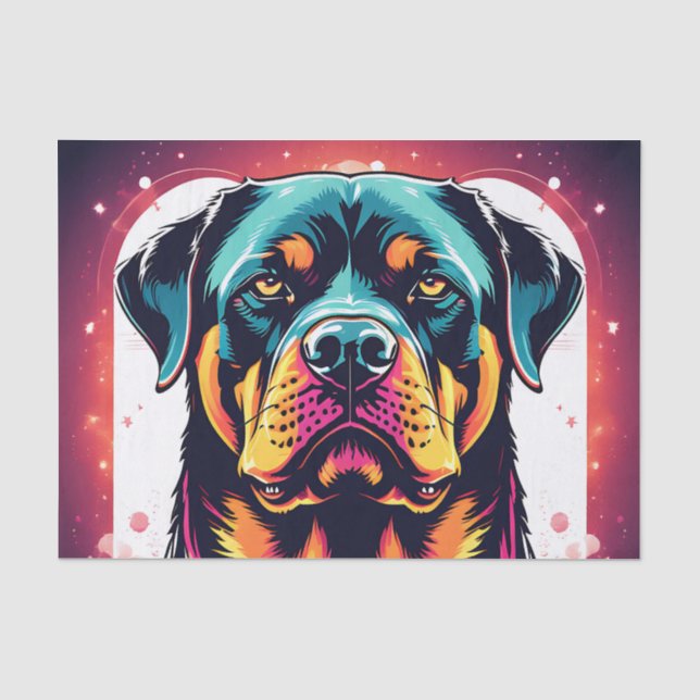 Papel De Seda Perro de Rottweiler audaz (Anverso)