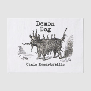 Papel De Seda Perro Demon Vintage Gracioso