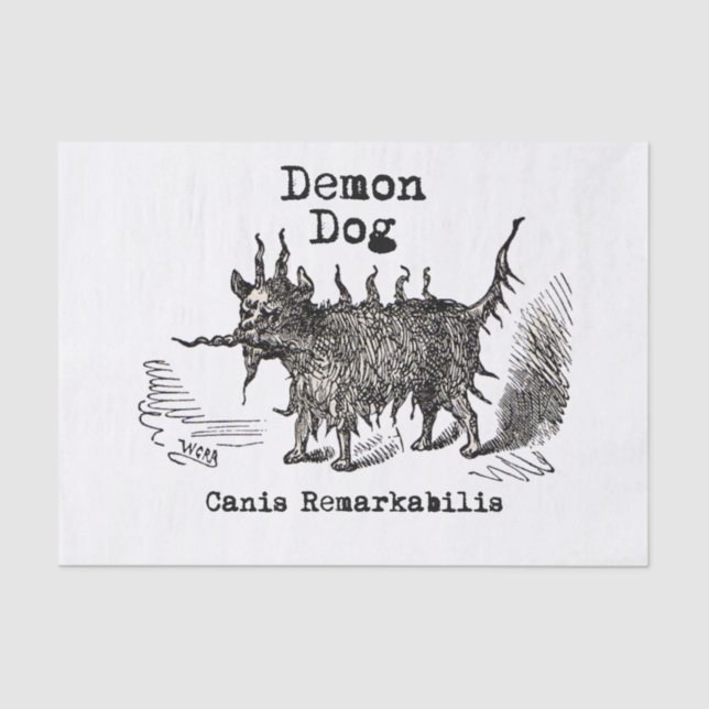 Papel De Seda Perro Demon Vintage Gracioso (Anverso)