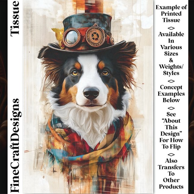 Papel De Seda Perro Elegante Steampunk, Sombrero de Copa, Bufand (Subido por el creador)