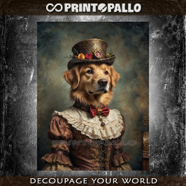Papel De Seda Perro Golden Retriever vestido noble y elegante 