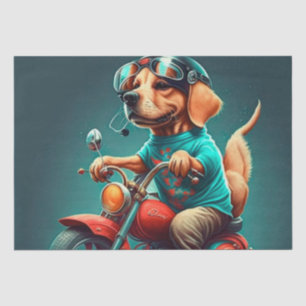 Papel De Seda Perro Guay conduciendo una moto