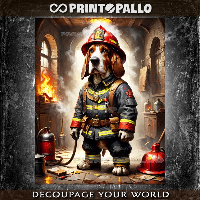 Papel De Seda Perro heroico del Hound que actúa como bombero - (Subido por el creador)