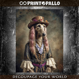 Papel De Seda Perro hippie del perro sabueso afgano vestido con 