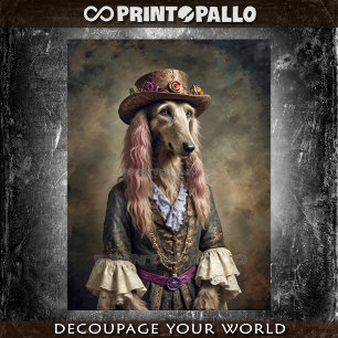 Papel De Seda Perro hippie del perro sabueso afgano vestido con 