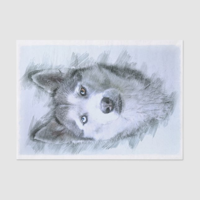 Papel De Seda Perro Husky Siberiano (Anverso)