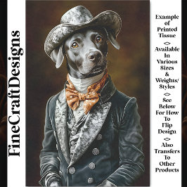 Papel De Seda Perro Labrador Vestido al Estilo del Salvaje Oeste
