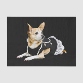 Papel De Seda Perro lindo Chihuahua Tan Brown Elegante negro