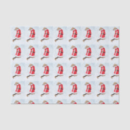 Papel De Seda Perro lindo en la nieve que lleva navidad del