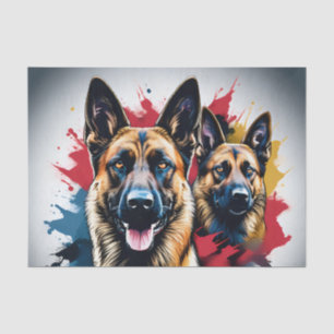 Papel De Seda Perro Malinois audaz y valiente