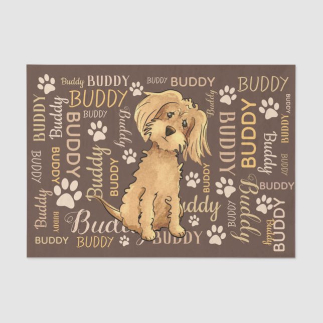 Papel De Seda Perro marrón personalizado (Anverso)
