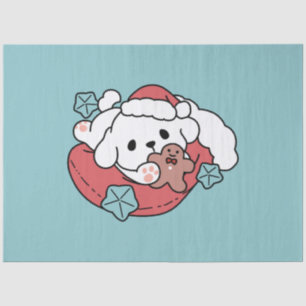 Papel De Seda Perro navidad en Sombrero Santa - festividad para