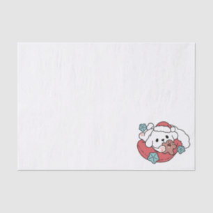 Papel De Seda Perro navidad en Sombrero Santa - festividad para