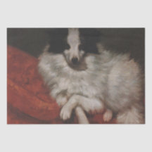 Perro ondulado sentado en un cojín (Gustave Courbe